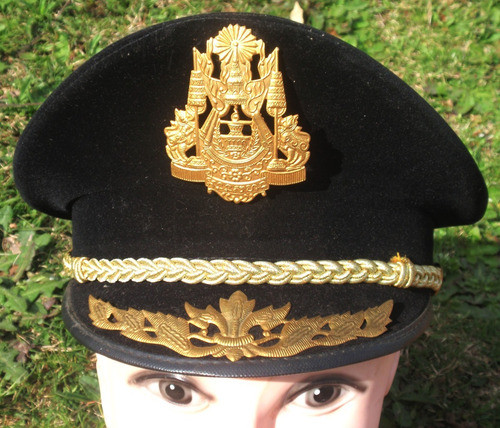 Gorra General Policia De Camboya Grados Metalicos En Visera 0