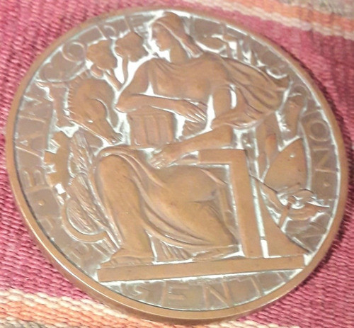 Placa Medalla Banco Nación Argentina 1891 1941  70 Mm 0