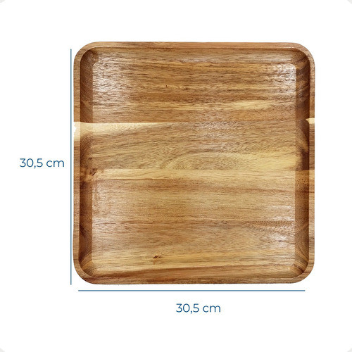 Set X2 Bandejas Bamboo Cocina P/ Servir Picadas Comidas 1