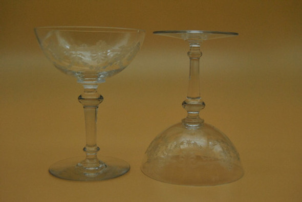 Antiguas Copas De Cristal X2 Talladas Vintage Viejas 0