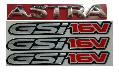 Kit Emblemas Chevrolet Astra Gsi 16v Resinado 1996 A 2002 0