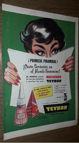 P158 Clipping Publicidad Esmalte De Uñas Teybor Año 1957 0