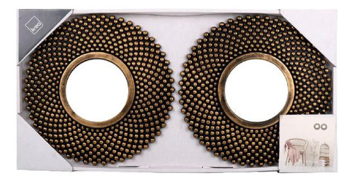 Set De 2 Espejos Decorativos Para Pared - Redondos 25 Cm 1