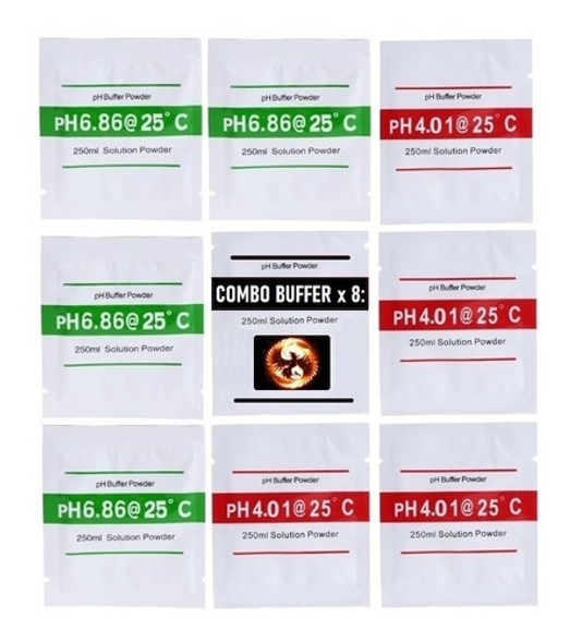 Combo Buffer Calibrar Phmetro 8 Sobres Ph 4,01 Y 6,86 (4c/u) 0