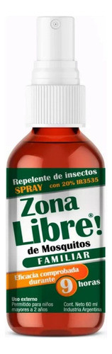 Zona Libre Repelente Mosquitos Con 20% Ir 3535 Spray 60 Ml 0
