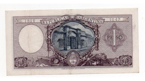 Billete Argentina 1 Peso Moneda Nacional Bottero 1912 1