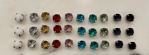 50 Piedras Redondas Engarzadas 8mm 0