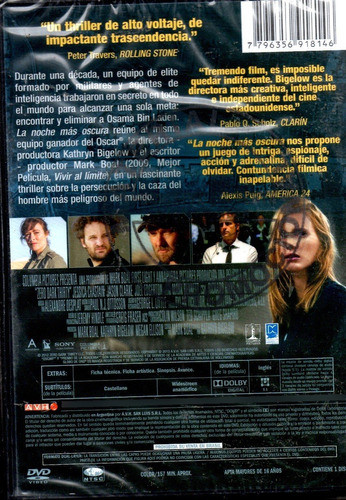 La Noche Más Oscura (leer) - Dvd Nuevo Orig. Cerrado - Mcbmi 1