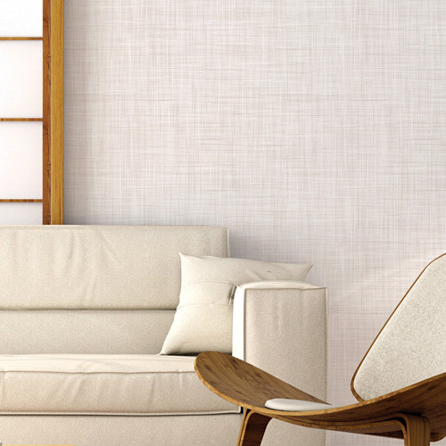 Papel De Parede Vinilico Tecido Linho Bege Sala Quarto 12m 1
