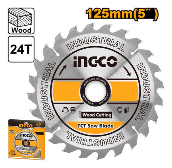Disco 125mm 5 PuLG 24 Dientes P Madera Ingco Tsb112553 1