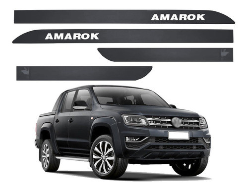Jogo De Friso Lateral Facão Vw Amarok Cinza Indium 2018 201 0