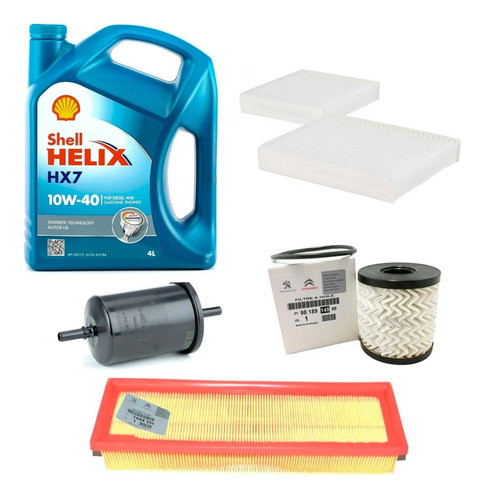 Kit Service 4 Filtros + Aceite 208 1.5 Vti Nafta 2013/ 0