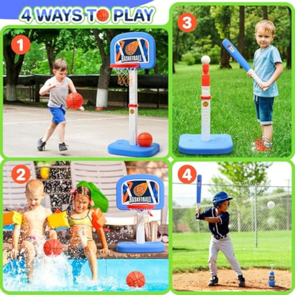 Natubeau Juego De Aro De Baloncesto 4 En 1 Y 1