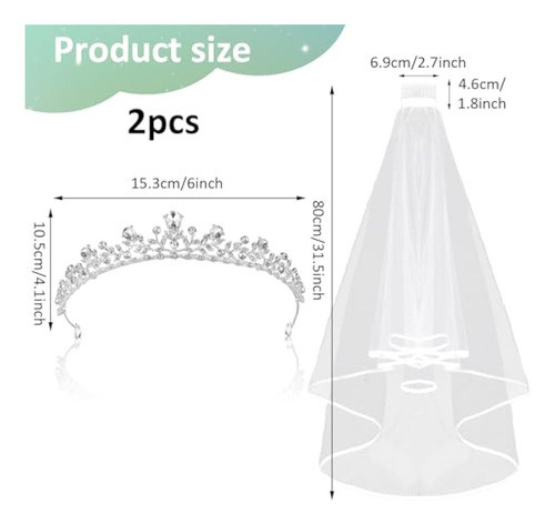 Tiara Y Velo De Novia De Encaje, Corona, Velos De 1
