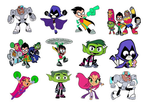 Patch Estampado Jovens Titãs, Robin, Mutano, Cyborg, Ravena 0