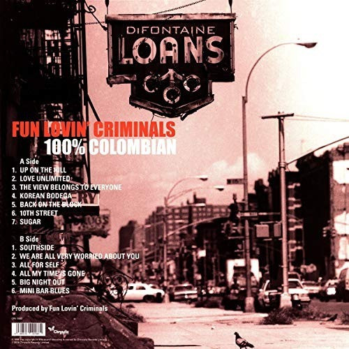 Fun Lovin' Criminals 100% Columbian Limited Edition White Lp 1