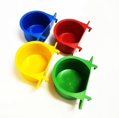 Comedouro Pássaros Aba Com Alça Para Gaiola Viveiro 12 Peças 1