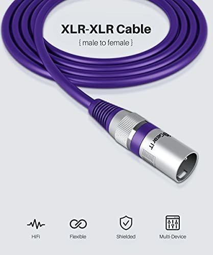Cable De Microfono Xlr A Xlr Macho A Hembra Purpura 30 Metro 1