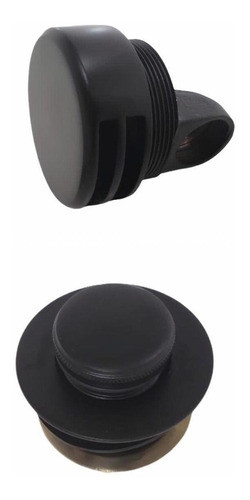 Kit Válvula P/banheira Escoamento Entrada Ladrão Black Matte 0