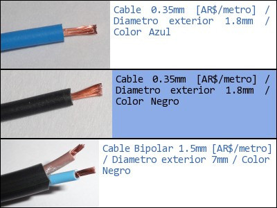 Pack 30x Cable 0.35mm Diam Ext 1.3mm Color Negro Por Metro U 1