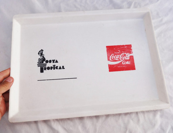Coca Cola Bandeja Posta Tropical Antiguo Original Botella 0
