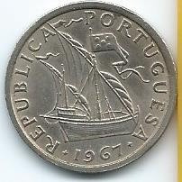 Moneda  De  Portugal  5  Escudos  1967  Xf  Para  Llevársela 1