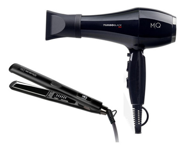 Kit Mq Secador Turbo Black 127v + Chapinha Pro 480 Velox Bv 0