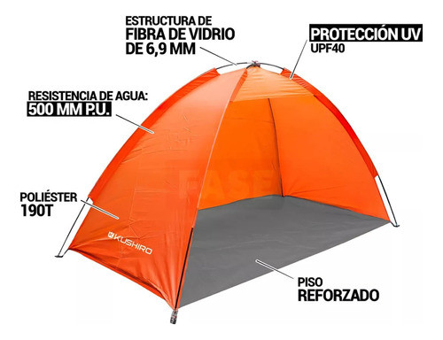 Carpa Playera Con Costuras Reforzada Grande Gran Protección 1