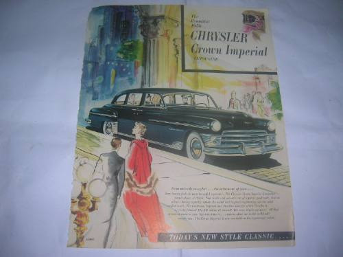 Poster Publicidad 1950 Chrysler Crown Imperial 26 X 33 Cm 0
