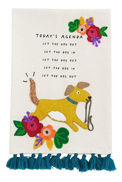 Toalla Bordada Mud Pie Funny Dog, De Hoy, 14  X 21 0