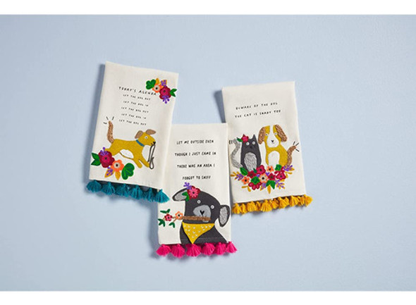 Toalla Bordada Mud Pie Funny Dog, De Hoy, 14  X 21 1