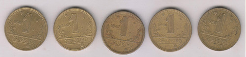 Lt 314 - 6 Moedas De 1 Cruzeiro Mapa: 1945,46,47,49,52 E 53 1