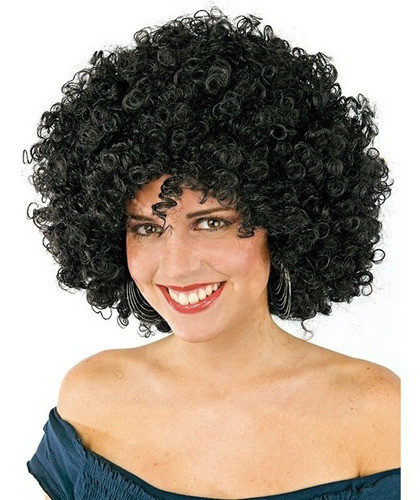 Set De Peluca Afro  Mas Collar Disco Dorado. 1