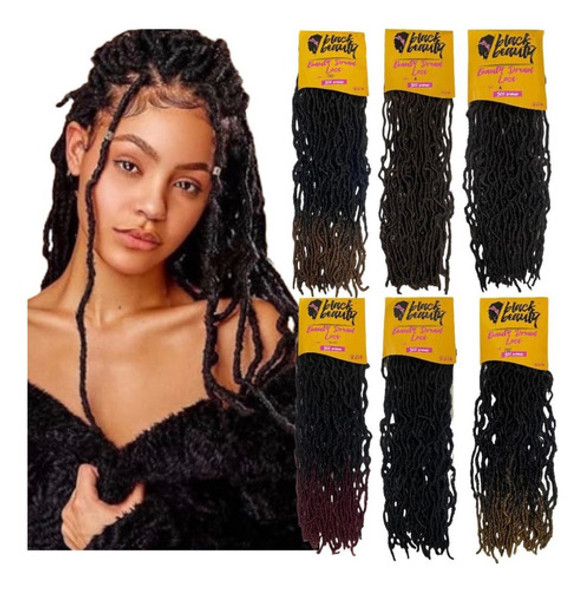3 Pcts Drads, Dreadlocks Black Beauty 80cm Efeito Natural 0