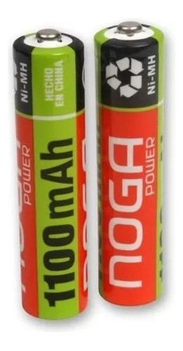 Pilas Recargables Aaa Noga 1100mah Blister X 2 Unidades 1