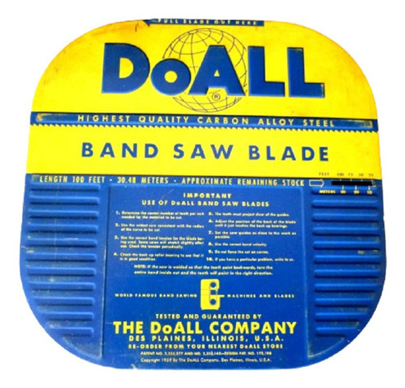 Hoja Sierra Doall P/matriceria P/sin Fin 1/2'x14 $ X Metro 0