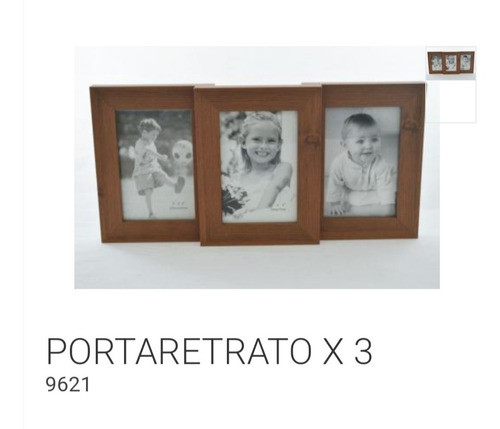 Portaretrato Triple En Madera 10 X 15 Cm 1