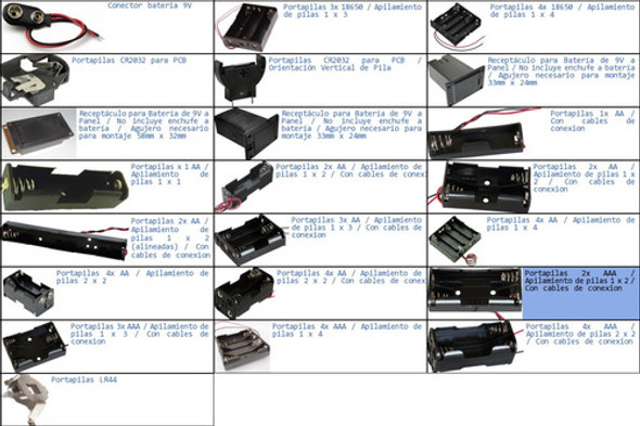 Pack 6x Portapilas 2x Aaa Apilamiento De Pilas 1 X 2 1