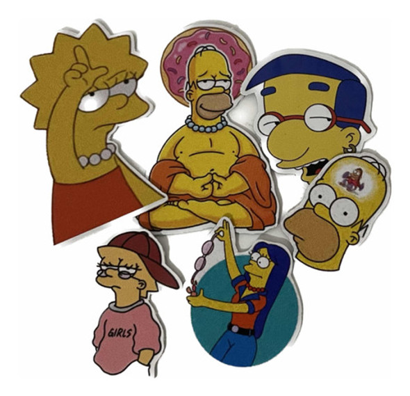 Imanes Para Heladera Pack De 6 Personajes De Los Simpson 0