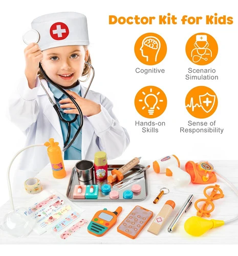 Kit Médico Para Niños De 3-, 34 Piezas Con Estetoscopi 1