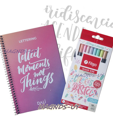 Marcadores Pastel Brush Pincel Filgo X10 Con Plantilllas 0