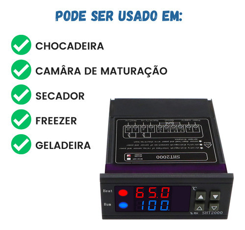 Controlador Temperatura E Umidade Sht2000 Bivolt 1