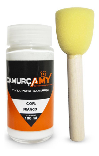 Tinta Para Camurça Branco Amy 100ml+ Pincel Batedor 0