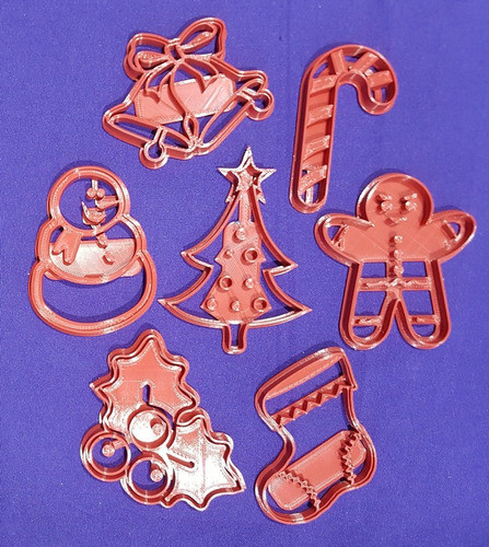 Cortantes Galletita Masa Fondant Set Navidad X 7 1