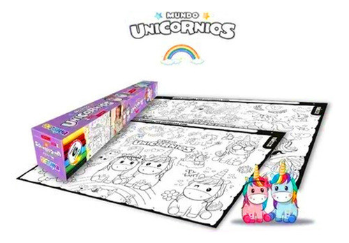 Laminas Para Pintar Y Colgar Uniesco Unicornios + Lapices 0