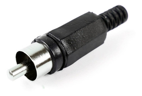 20 X Ficha Conector Plastico Rca Audio Video Negro Stereo 0
