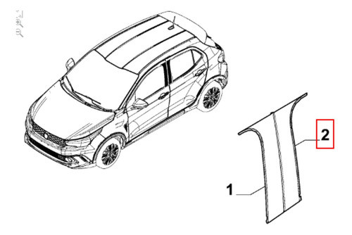 Adesivo Coluna Porta Traseira Esquerda Fiat Argo Pulse 22 1