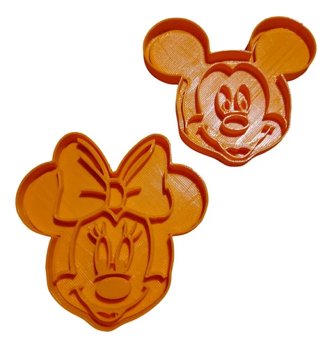 Set Cortantes Galletitas Cara  Mickey Y Minnie Desmontables 0