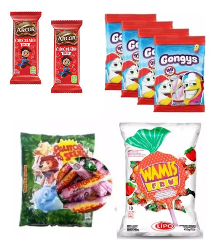Combo N°12 Golosinas Cumpleaños X 10 Chicos Caramelos Gomita 0