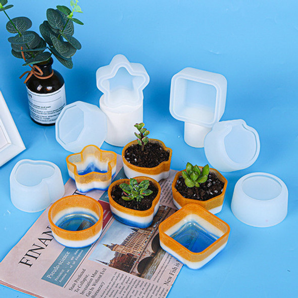 Molde De Resina De Silicone, Vaso De Flores, Vaso Suculento, 1